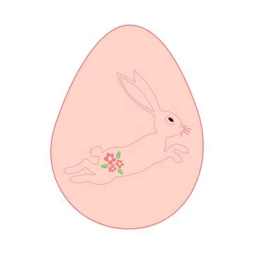 Easter egg with a painted Easter bunny. Kids egg games. He is risen, Happy Ea Stock Illustration