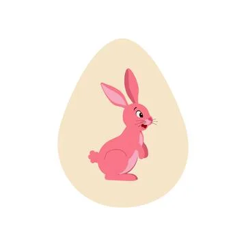 Easter egg with a painted Easter bunny. Kids egg games. He is risen, Happy Ea Illustrazione stock