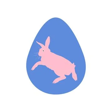 Easter egg with a painted Easter bunny. Kids egg games. He is risen, Happy Ea Illustrazione stock