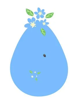 Easter egg with a painted Easter bunny. Kids egg games. He is risen, Happy Ea Stock Illustration