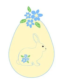 Easter egg with a painted Easter bunny. Kids egg games. He is risen, Happy .. Stock Illustration