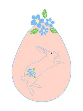 Easter egg with a painted Easter bunny. Kids egg games. He is risen, Happy .. Stock Illustration