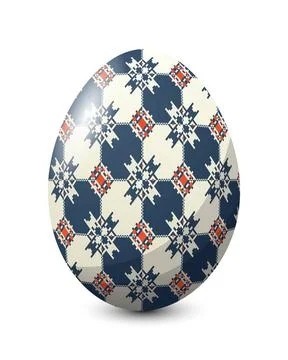Easter egg Painted egg celebrating Easter holiday, vector icon over white ... 写真素材