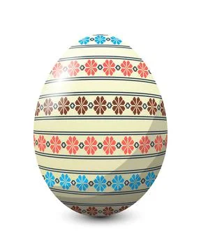 Easter egg Painted egg celebrating Easter holiday, vector icon over white ... 写真素材