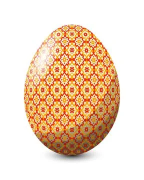 Easter egg Painted egg celebrating Easter holiday, vector icon over white ... 스톡 사진