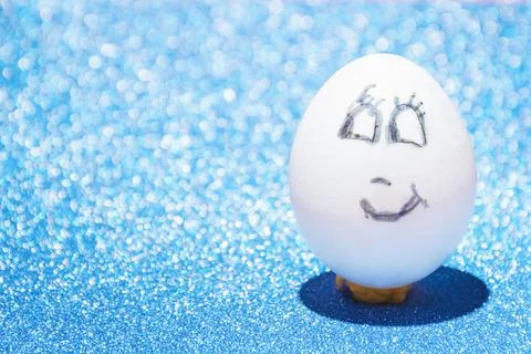 Easter egg with painted fac Foto stock