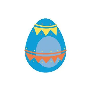Easter egg painted with garland flat style イラスト素材