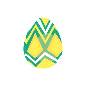 Easter egg painted with geometric figures flat style 스톡 일러스트