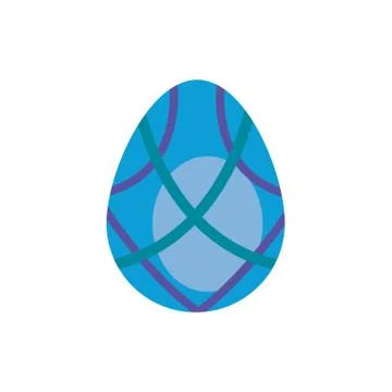 Easter egg painted with geometric figures flat style 스톡 일러스트