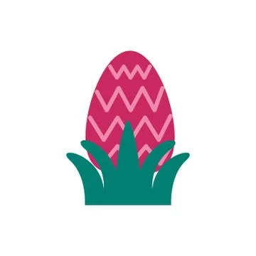 Easter egg painted with geometric flat s flat style Stock Illustration