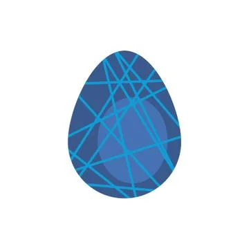 Easter egg painted with geometric lines flat style イラスト素材