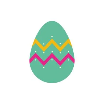 Easter egg painted with geometric lines flat style イラスト素材