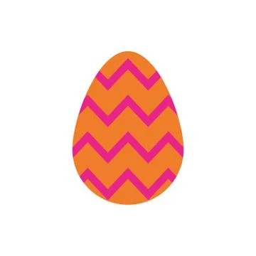 Easter egg painted with geometric lines flat style Stock Illustration