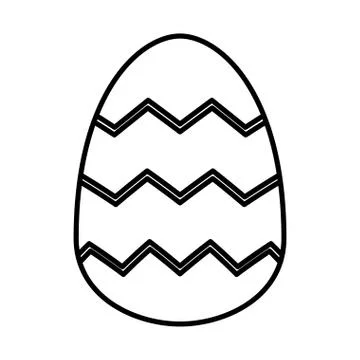 Easter egg painted with geometric lines flat style 스톡 일러스트