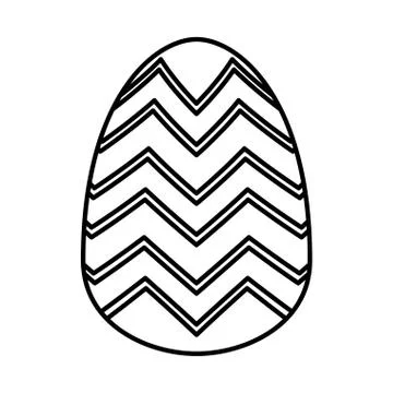 Easter egg painted with geometric lines flat style Stock Illustration