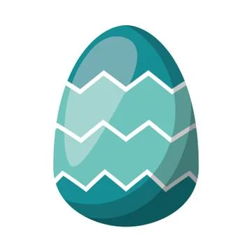 Easter egg painted with geometric lines flat style Stock Illustration