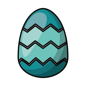 Easter egg painted with geometric lines flat style 스톡 일러스트
