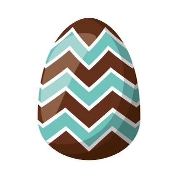 Easter egg painted with geometric lines flat style Stock Illustration