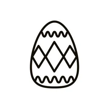 Easter egg painted with geometric lines line style Stock Illustration