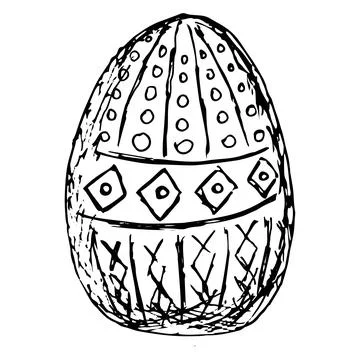 Easter egg painted with a geometric pattern Stock Illustration