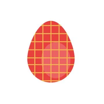 Easter egg painted gridded flat style Stock Illustration
