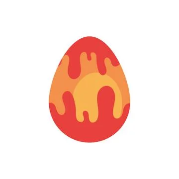 Easter egg painted with leak flat style Stock Illustration