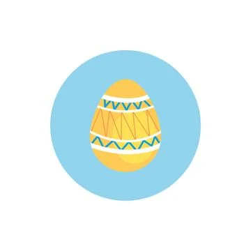 Easter egg painted with lines and stripes block style Stock Illustration