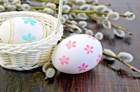Easter egg painted with a pattern Two Easter eggs painted with a pattern i... Stock Photos