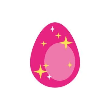 Easter egg painted with stars flat style 스톡 일러스트