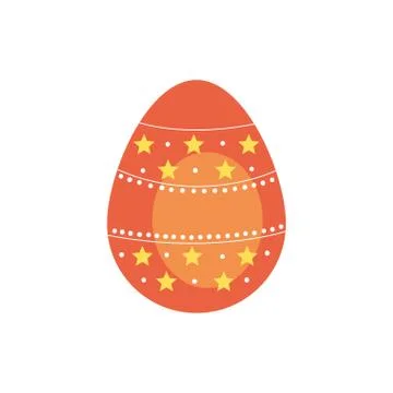 Easter egg painted with stars flat style イラスト素材