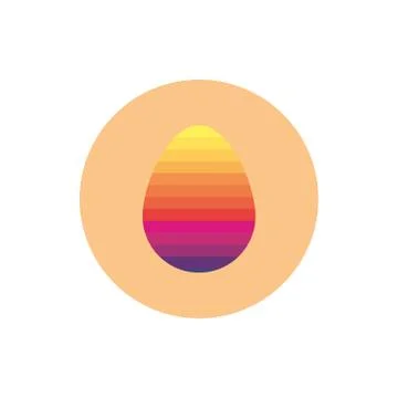 Easter egg painted with stripes block style Illustrazione stock