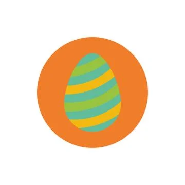 Easter egg painted with stripes block and flat style 스톡 일러스트
