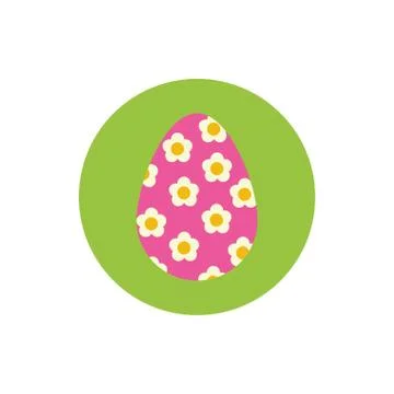 Easter egg painted with stripes block and flat style Stock Illustration