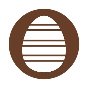 Easter egg painted with stripes block style Stock Illustration