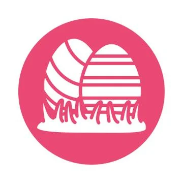 Easter egg painted with stripes block style Stock Illustration