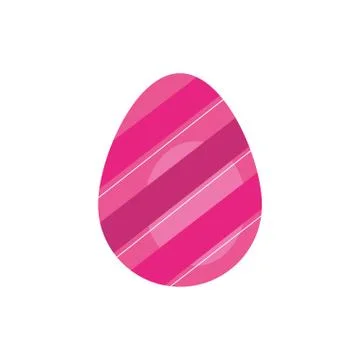 Easter egg painted with stripes flat style Stock Illustration