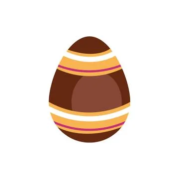 Easter egg painted with stripes flat style 스톡 일러스트