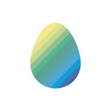Easter egg painted with stripes flat style 스톡 일러스트