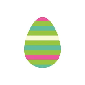 Easter egg painted with stripes flat style イラスト素材