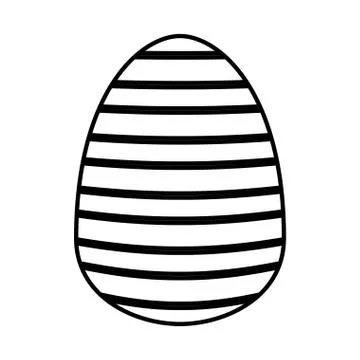 Easter egg painted with stripes flat style Stock Illustration