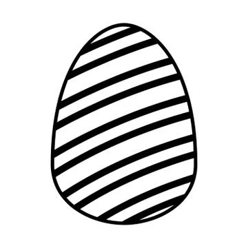 Easter egg painted with stripes flat style Stock Illustration