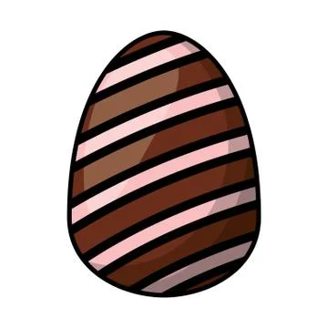 Easter egg painted with stripes flat style Stock Illustration