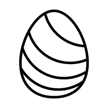 Easter egg painted with stripes line style Stock Illustration
