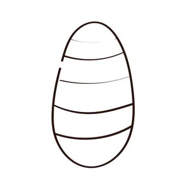 Easter egg painted with stripes line style Stock Illustration