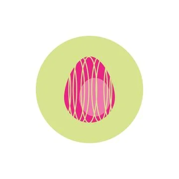 Easter egg painted with strokes block style Illustrazione stock