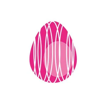 Easter egg painted with strokes flat style Stock Illustration