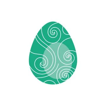 Easter egg painted with strokes flat style イラスト素材