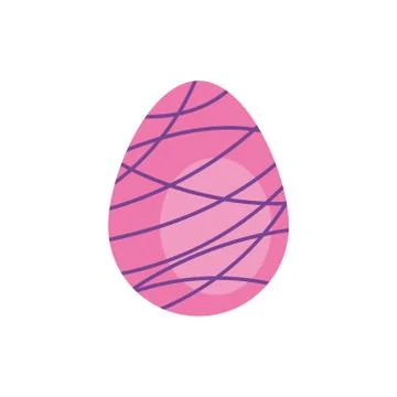 Easter egg painted with strokes flat style Stock Illustration