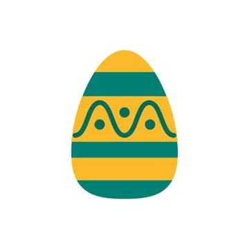Easter egg painted with waves flat s flat style Stock Illustration