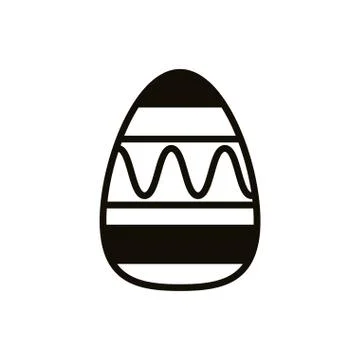 Easter egg painted with waves lines line style Stock Illustration